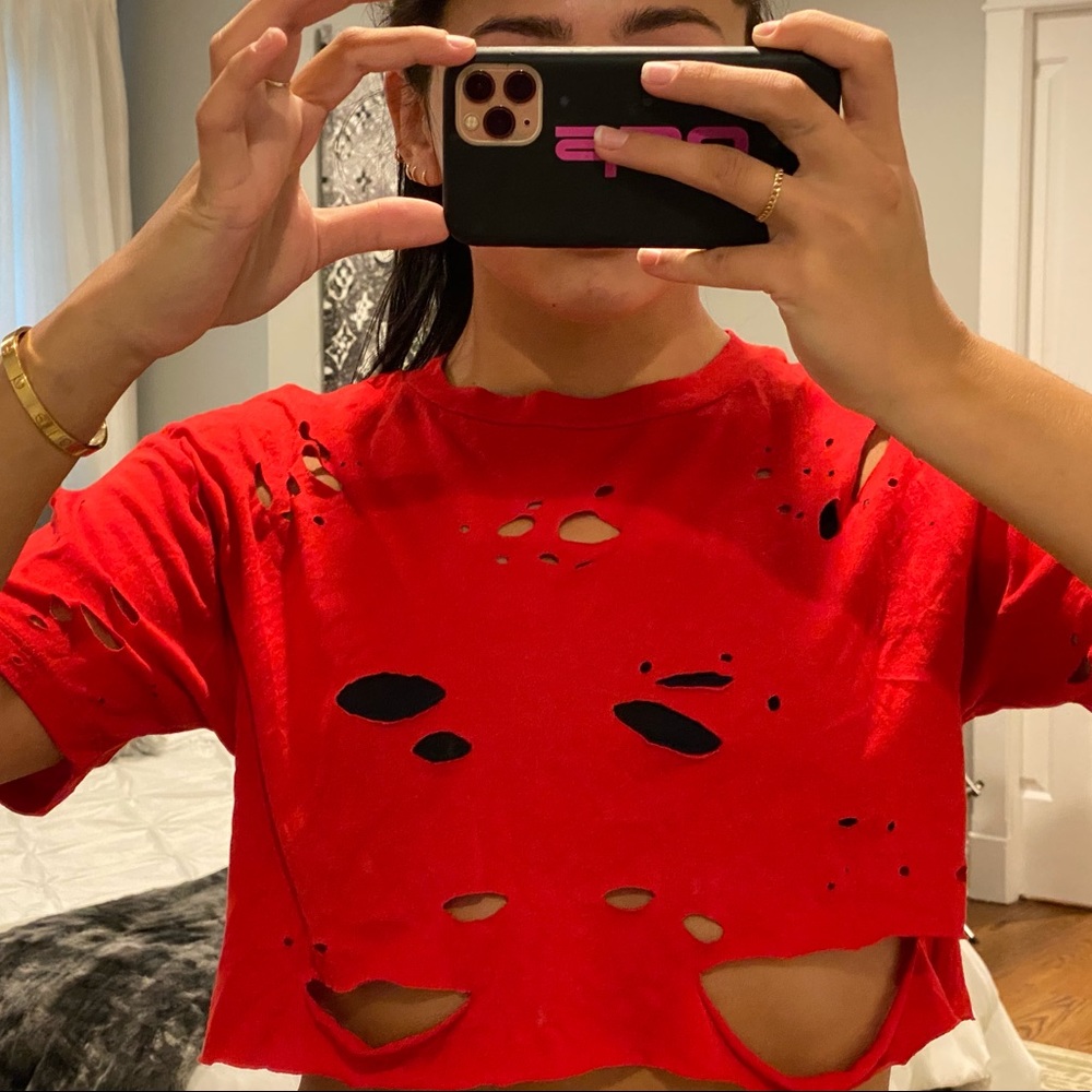 Ripped Cropped Top - Picture 2 of 2